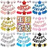 Balão de Feliz Aniversário Letras em Inglês Felizaniversário Conjunto para Festa de Aniversário Layout de Cena Cordão de Luzes LED
