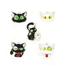 Accesorios de joyería DIY de gato blanco y negro de dibujos animados, adornos para bolsos de metal, llavero, colgante, pareja oscura, transfronterizo
