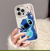 Funda para Teléfono Móvil de Silicona Suave Simple Cartoon Lindo Stitch 18Pro Adecuada para Apple 16Promax 15
