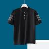 2025 Nueva Camiseta de Manga Corta de Seda de Hielo para Hombre Verano Solapa Manga Corta Ropa de Papá Delgada Elástica Transpirable Camisa Polo