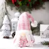 Decoraciones de Navidad Figura de Pie Rosa con Lentejuelas Papá Noel Muñeco de Nieve Reno Adorno de Escritorio