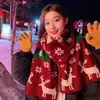 Regalo de Navidad Bufanda de Lana Tejida Estilo Japonés para Mujer Otoño e Invierno Versión Coreana Larga Gruesa Versátil Bufanda Regalo de Moda para Novia