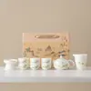 Caja de regalo de juego de té kung fu de porcelana blanca, tetera para uso doméstico, gaiwan, taza de té, regalo empresarial de cerámica