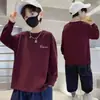 Camiseta de Manga Larga 100% Algodón para Niños, Otoño Infantil Holgada Cuello Redondo, Camiseta Básica Versátil Casual para Niños Mayores