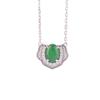 Yilu Prata S925 Prata Esterlina Jade Retro Moda Luxo Leve Estilo Nacional Ruyi Macarrão Ovo Colar Elegante Alta Qualidade Sensação Conjunto Corrente