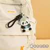 Llavero Creativo de Cuero Sanxingdui Panda Lindo Dibujo Animado Chica Panda Rojo Colgante para Bolso Accesorios Pequeño Regalo
