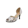 Sapatos femininos plus size transfronteiriços, sandálias de salto alto peep toe de verão, fornecimento de comércio exterior