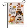Bandera de Jardín de Elfo de Calabaza y Hoja de Arce de Acción de Gracias Transfronteriza Fondo de Otoño Bandera Decorativa Bandera Colgante para Jardín Exterior