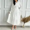 Vestido de Verano 2026 Nuevo Transfronterizo para Mujer Vestido Plisado de Color Sólido con Cuello en V Estilo Retro Francés Fresco para Mujer