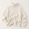 Suéter de Cuello Alto para Niños Estilo Otoño Invierno Unisex Niños Suéter de Punto Grueso Bebé Color Sólido Capa Interior Capa Base Top
