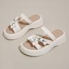 0513 Nuevas Sandalias Medias Zapatillas para Mujer 2025 Verano Negras Tacón Alto Zapatillas Casuales Zapatos de Mujer Aumentadas Transpirables Suela Gruesa