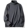 Camiseta Interior de Terciopelo con Cuello Alto de Lana y Seda de Morera para Hombre en Otoño e Invierno, Camiseta de Manga Larga de Terciopelo Doble Cara Cálida para Hombre