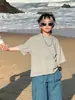 Ropa Infantil Niños Manga Corta Fina Estilo Nuevo Verano 2026 Camiseta de Color Liso con Sensación de Hielo Niños Grandes Ropa de Verano para Niños Ropa Amigable con la Piel