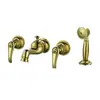 Gabinete de baño grifo estilo europeo dorado doble lavabo juego de cuatro piezas extraíble dividido combinación Lavabo grifo de tres-cuatro agujeros