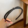 Diadema de cuero sintético de Corea del Sur, elegante y combinable con todo, para mujer, para el lavado facial, sencilla, de alta gama, con prensa francesa