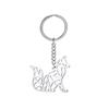 Animal de desenho animado Raposa peixe dourado variedade de chaveiro de carro animal marinho pingente de metal chaveiro
