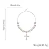 Collar con Colgante de Cruz Redonda de Diamante, Retro Personalizado, Exquisita y Versátil Cadena para Clavícula, Collar de Lujo Ligero y de Alta Gama para Mujer