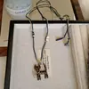 [Gatito Noble] Colgante de Collar de Gato con Cascabel Estampado de Leopardo Simple Coreano Ins Cadena de Suéter de Moda para Mujer