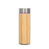 Taza Termo de Bambú de Acero Inoxidable 304 Doble Pared al Vacío Taza de Bambú Taza de Agua Regalo Personalización Transfronteriza con Logo