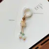 Anillo de Correr Bodhi Accesorios para Pulseras Raíz de Bodhi Jade Blanco Natural Flor de Loto Fruta de Marfil Colgante Borla