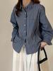 Venta Directa de Fábrica Camisa Rayada para Mujer, Manga Larga, Nuevo Estilo Primavera 2026, Top Casual Holgado, Camisa de Algodón Puro de Diseñador