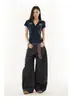 Pantalones Acampanados Tie-Dye de Diseño Nicho Retro Americano para Mujer, Pantalones Casuales Sueltos y Fluidos con un Toque de Alta Gama