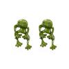 Pendientes de rana de metal simples retro Nuevos pendientes desmontables con acabado envejecido de AliExpress Pendientes de temperamento retro 2021
