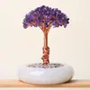 Árbol de Cristal, Árbol de la Fortuna de Citrino Amarillo, Árbol de la Fortuna de Cristal Natural, Adorno de Escritorio Estilo Chino de Fortuna y Prosperidad, Estantería de Sala de Estar