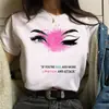 Camiseta de manga corta para mujer 2023 moda estampada talla grande manga corta cuello redondo