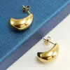 Lele Joias Atacado Transfronteiriço Europeu e Americano Simples Feminino Ouro 18K Aço Inoxidável Brincos Luxo Leve Tendência Moda Acessórios de Orelha