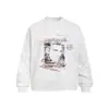 Camiseta de manga larga para hombre con estampado de personaje retro americano, moderna, estilo punk, corte holgado, camiseta casual de cuello redondo para primavera y otoño