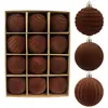 Enfeites de Natal aveludados mais vendidos da Amazon, 6/8/10cm, decorações de árvore de Natal veludo cor de vinho, bolas decorativas de Natal