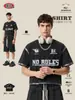 Camiseta com Estampa Salpicada de Tinta Estilo High Street Americano Masculina de Peso Pesado com Caimento Boxy Solto Retro Tendência Estilo Wasteland para Homens.