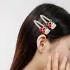 Grampo de Cabelo Fofo Estilo Coreano Cereja Presilha para Franja com Strass Grampo de Cabelo de Celebridade da Internet Grampo Superior Lateral Presilha de Bico de Pato Grampo de Cabelo para Meninas