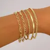 Nuevo Pulsera de Oro de 14K Estilo Ins de Amazon Pulsera de Zirconia Cadena de Perlas Millet Pulsera de Tres Piezas Tendencia Elegante
