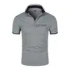 Camiseta Masculina de Manga Curta para o Verão 2026 Polo Fashionável com Gola Reversível Camisa Polo Masculina Estampada