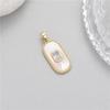 Real Gold chapeamento de alta retenção de cor incrustado turquesa zircônia pasta fritilário branco único pendente brincos diy colar acessórios pulseira