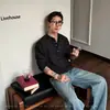 Suéter de Punto Yong02 Henry con Cuello, Manga Larga para Hombre, Estilo Americano Otoñal, Hombre Musculoso, Fitness, Versátil, Camisa Ajustada