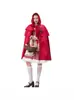 Disfraz de Caperucita Roja para Halloween Mujer Lobo Abuela COS Capa Capa Disfraz Adulto Caperucita Roja