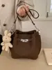 Diseño de Color Sólido Simple y Único, Bolso Cubo de Gran Capacidad, Nuevo Estilo de Alta Gama, Bolso Dulce y Elegante, Bolso de Moda para Madre e Hija