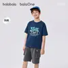 Balabala Ropa Infantil Camiseta de Manga Corta para Niños Niños 2026 Nuevo Verano Talla Mediana y Grande Niños Absorbe la Humedad Secado Rápido Algodón Puro Top