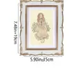 Moldura de Foto de Resina Dourada Estilo Europeu de Luxo Leve Mais Vendida Transfronteiriça, Artesanato para Decoração de Casa Redondo e Quadrado, Enfeites de Mesa