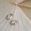 Pendientes de plata de ley S925 con diseño dulce y encantador para mujer, pendientes de aro, temperamento, forma de U irregular, pendientes versátiles para mujer