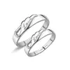 Anillo Abierto de Pareja Transfronterizo Europeo y Americano de Plata Joyería Femenina Estilo Coreano Zircón Boda Anillo de Diamante Anillo de Pareja Boca Viva Moda