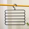 Perchero para pantalones multifuncional en forma de S de 5 capas, colgador de pantalones, pinza para pantalones, colgador de pantalones para armario multicapa, artefacto de almacenamiento sin costuras, colgador de bufandas