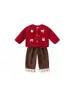 Youbao Roupas Infantis Conjunto para Criança Jaqueta Cardigan de Pelúcia Costurada com Calça Longa Peluda Conjunto de Duas Peças para Meninas Roupa Anual Infantil