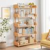 Estantería de Madera Abierta de Cinco Niveles - Librería Moderna Estilo Exhibición para Hogar y Oficina