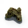 Castelo Real Pequeno Antigo Aquário Artesanato de Resina Enfeites Tanque de Peixes Decoração de Paisagismo Resina de Simulação Caixa para Répteis