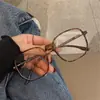 2024 Nuevo Marco de Gafas Retro de Celebridad de Internet Marco de Uña de Arroz Xiaohongshu Marco Cuadrado de Moda Espejo Plano Anti-Luz Azul