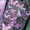 Rastros de Mariposa y Poesía Pegatinas Guka Doradas en Foil 3D Retro Ligero Estilo Ins Mariposa de Cristal Vasos de Agua Diario Material de Decoración DIY